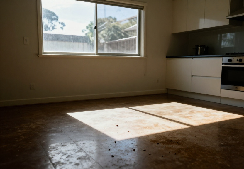 Rodent infestation in a Hassall Grove garage before treatment
